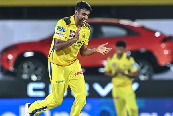 R Ashwin celebrates his 180th IPL wicket with Chennai Super Kings teammates