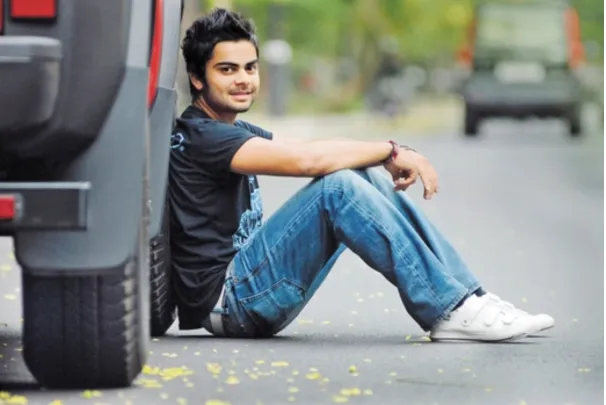 Young Virat Kohli casual photo early life Delhi boy cricket legend focus determination