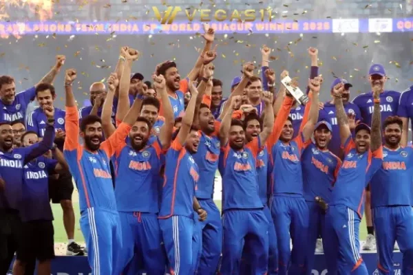 India cricket team celebrates Asia Cup 2025 victory without trophy Dubai September 28 Pakistan final imaginary trophy celebration