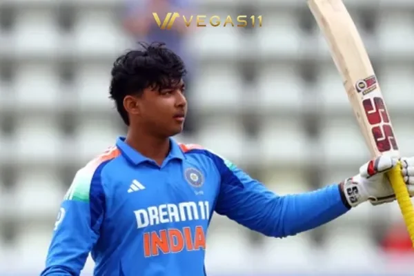 Indian cricket prodigy Vaibhav Suryavanshi hits six during Youth ODI match Brisbane Australia