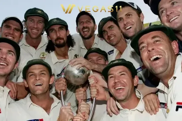 Australian cricket team celebrating their historic World Cup triumph during the golden era of 1999-2007