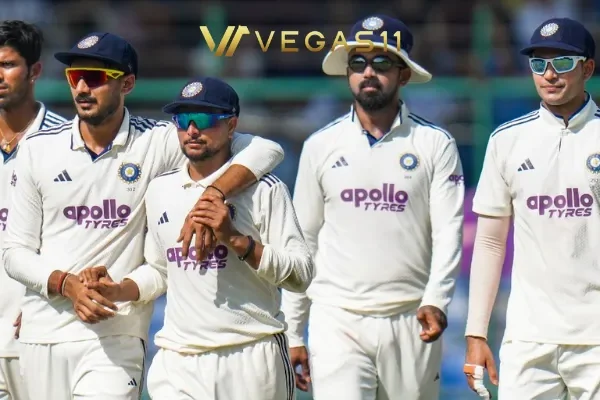 India vs West Indies Test 2025: Gill and Rahul celebrate victory.