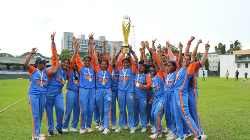 India blind women cricket team celebrating T20 World Cup win 2025