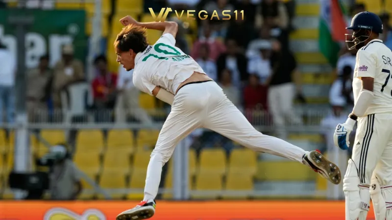 South Africa fast bowler Marco Jansen celebrating wicket against India in 2nd Test match Guwahati 2025