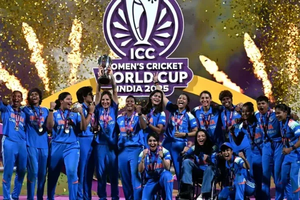 India women cricket team celebrating World Cup final victory against South Africa 2025 Navi Mumbai