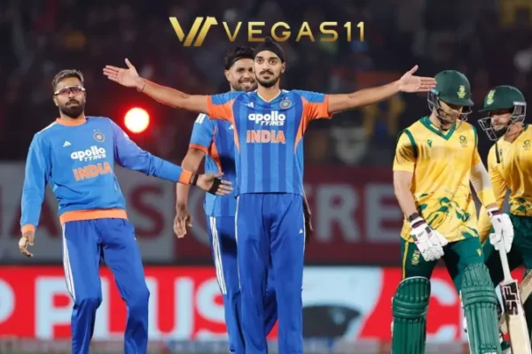 Indian bowler Arshdeep Singh celebrating wicket against South Africa in 3rd T20I at Dharamsala December 14 2025