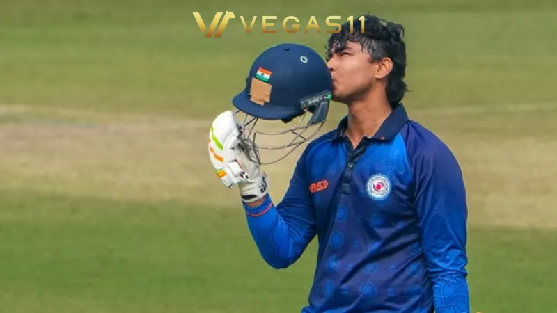 14 year old Indian cricketer Vaibhav Suryavanshi fastest 150 List A cricket Vijay Hazare Trophy Bihar 190 runs 84 balls record breaking innings