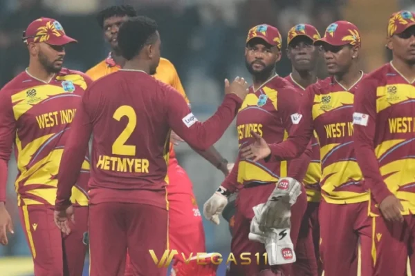 Shimron Hetmyer batting during T20 World Cup Super 8 West Indies vs Zimbabwe at Wankhede Stadium Mumbai