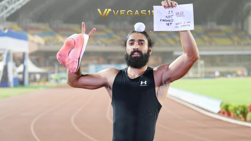 Gurindervir Singh 100m national record run at Federation Cup 2026 in Ranchi, finishing in 10.09 seconds to become first Indian below 10.10 seconds.