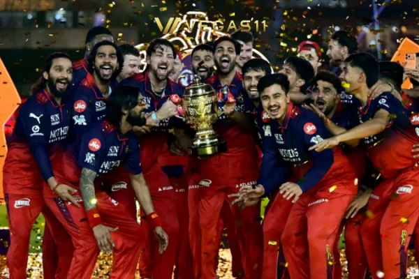 IPL 2026 Final match action at Narendra Modi Stadium Ahmedabad Image