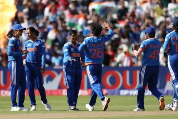 Smriti Mandhana batting against Pakistan in ICC Women T20 World Cup 2026 at Edgbaston Birmingham