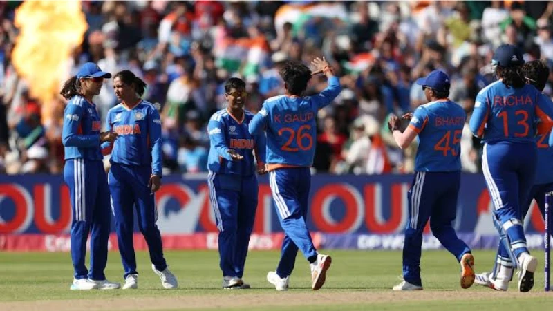 Smriti Mandhana batting against Pakistan in ICC Women T20 World Cup 2026 at Edgbaston Birmingham