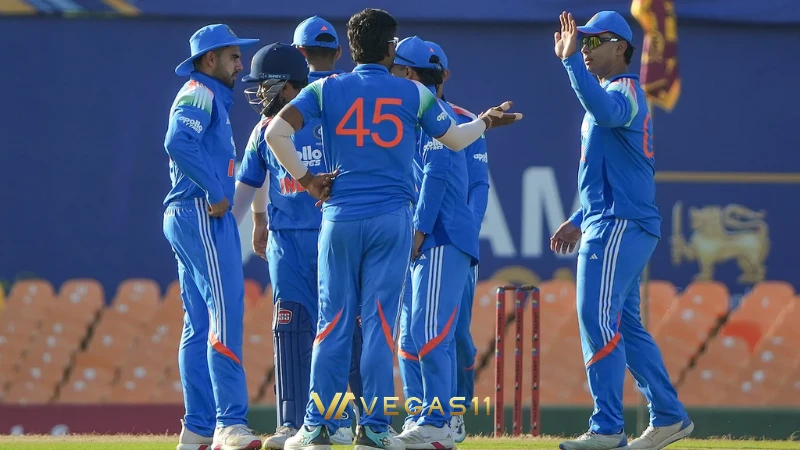 Vaibhav Sooryavanshi celebrating fastest List A fifty in India A vs Sri Lanka A Tri-Nation Series final 2026