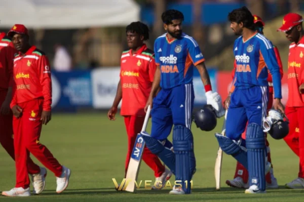 Vaibhav Sooryavanshi acknowledges the crowd after reaching his second T20I fifty of the series at Harare Sports Club.