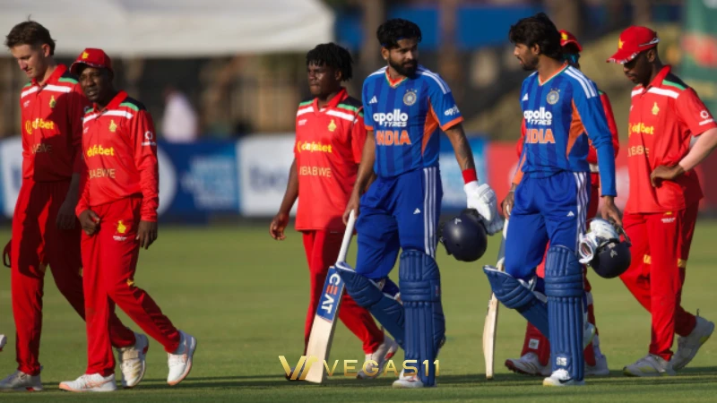 Vaibhav Sooryavanshi acknowledges the crowd after reaching his second T20I fifty of the series at Harare Sports Club.