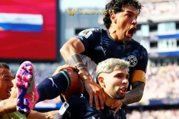 FIFA World Cup 2026 knockout bracket showing Paraguay beating Germany on penalties in the Round of 32