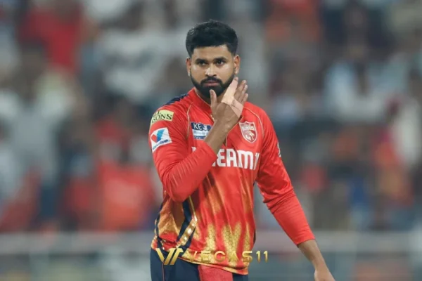 Shreyas Iyer playing a cover drive during an IPL match