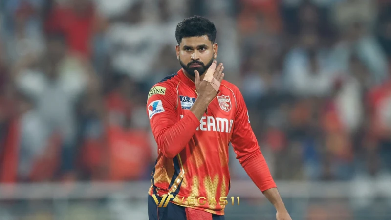 Shreyas Iyer playing a cover drive during an IPL match