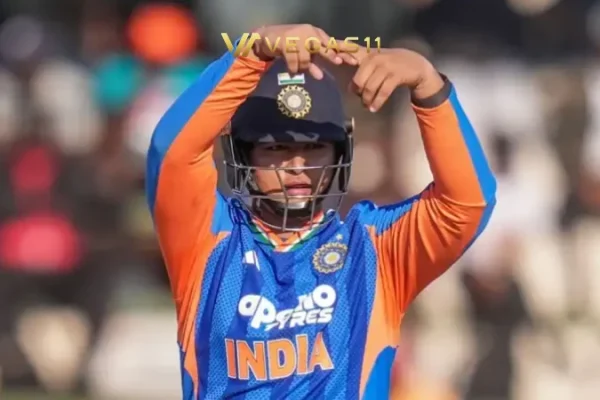 Vaibhav Sooryavanshi celebrating fifty during India vs Zimbabwe 1st T20I 2026