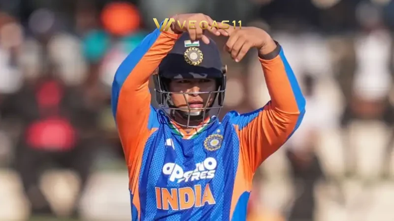 Vaibhav Sooryavanshi celebrating fifty during India vs Zimbabwe 1st T20I 2026