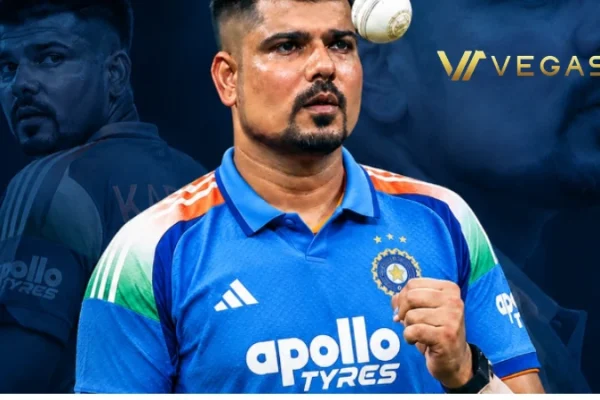 Karn Sharma bowling during an IPL match for Mumbai Indians