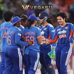 Indian women's cricket team walking out for their Asian Games 2026 quarter-final against Japan in Nagoya