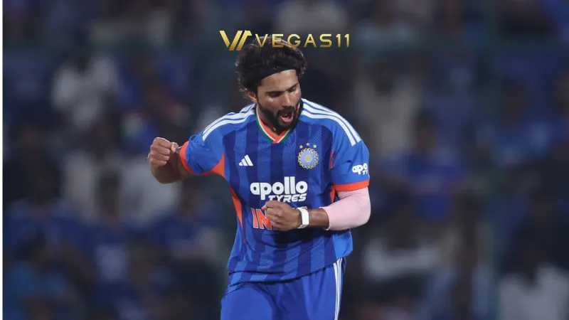 Nitish Kumar Reddy batting in India colours during an international match